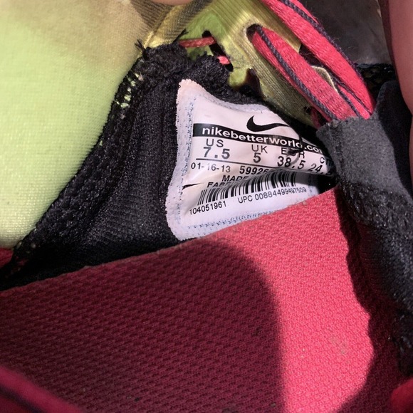 Nike Free Bionic Running Shoes Womens 7.5 Black Pink Green Lightweight 599269063 - Picture 11 of 11